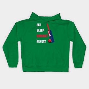 Eat Sleep Cricket Repeat New Zealand Flag Cricket Bat. Kids Hoodie